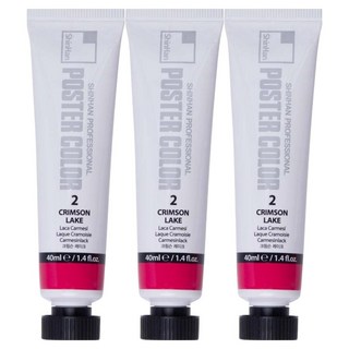 신한화구 전문가 포스터 컬러 튜브형 물감 크림슨 레이크 색상번호 2번 3p, 40ml, 1색
