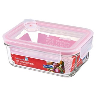 Glasslock 格拉氏洛克 氣孔式長方形強化玻璃微波保鮮盒, 715ml, 1個