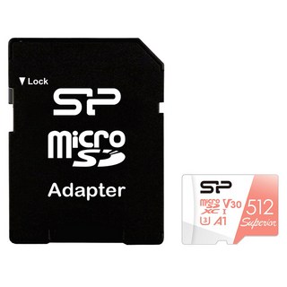 Silicon Power 廣穎電通 Superior microSD U3 A1 V30 4K 高耐用小卡 記憶卡 附轉卡, 512GB, 1個