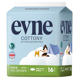 이브네 프리미엄 코트니 생리대 날개형, 중형, 16개입, 1개