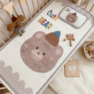 兒童冰絲乳膠涼墊 附同款乳膠枕套, 帽子熊, 1個