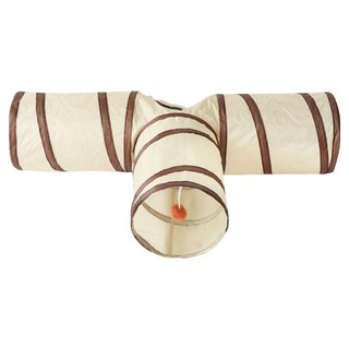 순잠 고양이 레인보우 접이식 터널, 아이보리, 1개