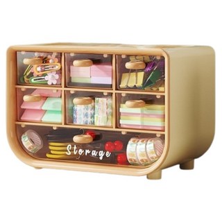 Daily Bloom 書桌收納迷你抽屜櫃, 黃色, 3層