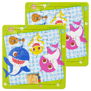 BABY SHARK 鯊魚寶寶 可愛拼圖 花園篇 Set 20片, 台灣製造, 紙製品, 三歲以上, 2組