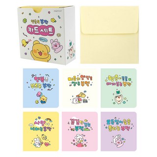 핑크풋 오리지널 부적 카드 6종 x 4p 세트, 혼합색상, 1세트