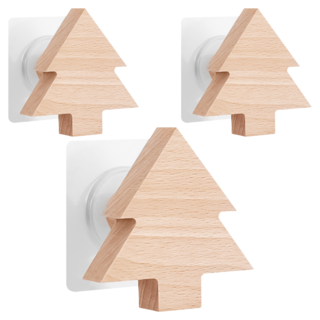 小麥購物 實木掛鉤, 樹木 淺褐色, 3個