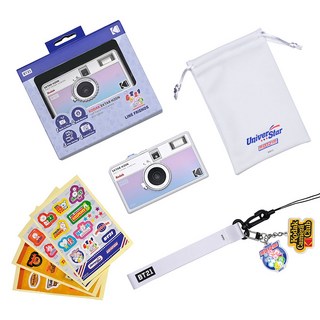 KODAK 柯達 相機 H35N BT21 + 4款貼紙 + 2款鑰匙圈 + 相機繩 + 收納袋組合, 1套