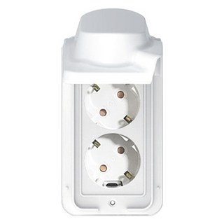 Legrand 羅格朗 Taviang 防水直立式 45度防滴型 Simple 2孔嵌入式插座 白色, 1個