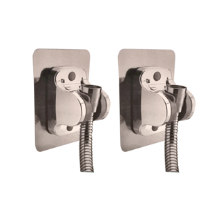 理享家 可調節型無痕蓮蓬頭支架 霧面黑 13x8cm, 2個