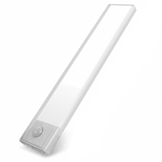 aibo 超薄大光源 USB充電磁吸式 輕巧LED感應燈 20cm 白光 銀色, 1支