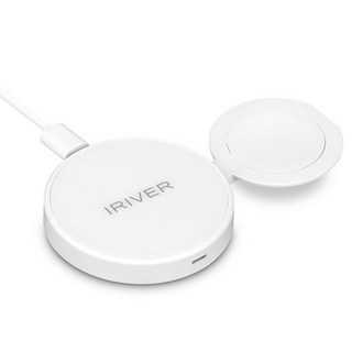 아이리버 마그네틱 15W 2in1 무선 고속 충전기, 1개, 화이트