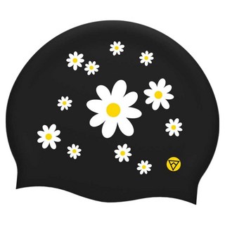 토네이도 실리콘 수모 디자인 수영모자 TSC2012, 블랙, 1개