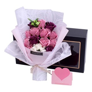 Mass 生活好物 浪漫香氛玫瑰永生花禮盒, 小清新粉色