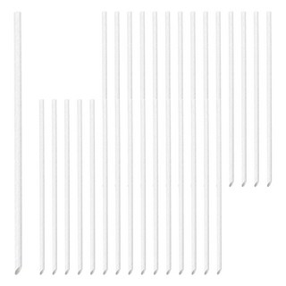 Mass 生活好物 一次性獨立包裝斜口可降解環保紙吸管 230 x 6mm 白色, 1包, 100支