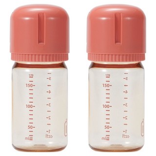 JOHANSON bebis 嬰幼兒用PPSU無奶嘴易潔奶瓶 兩入組, 珊瑚粉, 2個, 170ml