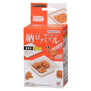 MegaHouse 百萬屋 Lite系列 趣味拼圖 10片 成人益智玩具, 納豆 白色 + 卡其色, 1盒