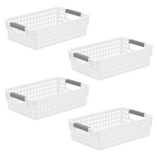 hillo 이지 펜트리 정리 보관 바구니, 화이트, 4개