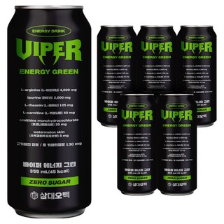 삼대오백 바이퍼 에너지 그린 제로 음료, 355ml, 6개
