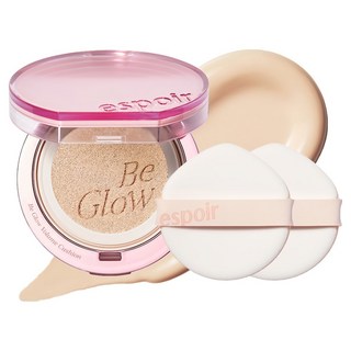 espoir 艾絲珀 Be Glow Volume晶鑽水光氣墊粉餅正裝 Flash Glow Edition+粉撲 2入組, 20 Vanilla, 1組