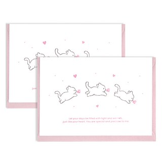 DASH&DOT Fluffy Love 凸版印刷訊息卡 04 可愛貓咪, 混色, 2個