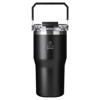 캐리보틀 듀얼플로우 탑핸들 텀블러, 블랙, 630ml, 1개