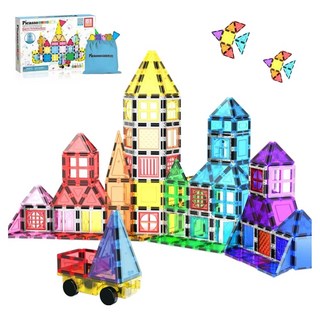 PicassoTILES 畢卡索 畢卡索磁吸建築方塊 携帶包包含 61入組, 1組, 混色