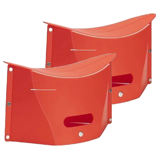 Mass 生活好物 超輕便塑膠摺疊椅 休閒折疊椅小矮凳2件組 32 x 15.5 x 19cm, 紅色, 1組