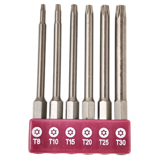 Kheiron 鼎富隆 雙溝六角起子頭6件組 (T8, T10, T15, T20, T25, T30), 台灣製造, 1組