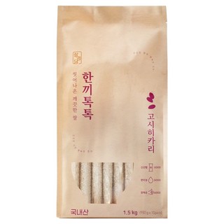 쌀명당 씻어나온 깨끗한쌀 한끼톡톡 고시히카리, 1.5kg, 1개, 상등급