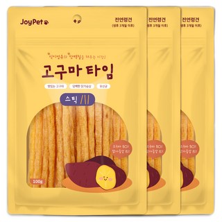 조이펫 강아지 고구마 타임 스틱 간식, 100g, 3개