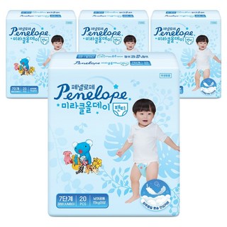페넬로페 뉴 미라클 올데이 팬티 기저귀 아동용, 7단계, 80매