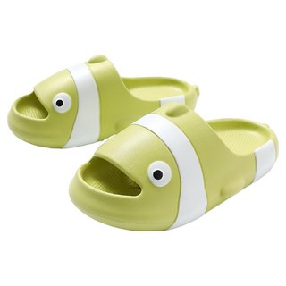 SUPERCOMET 全家適用 柔軟Q彈 軟墊 尼莫魚 拖鞋, 220, 綠色