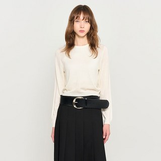 GENERAL IDEA 女款羊毛混紡天絲細褶套頭衫 WBD3L05504