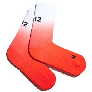 LI2 漸層慢跑中筒襪, 珊瑚紅, 1個