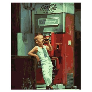 ArtLife 藝術生活 DIY 數字油畫 含框 DT203 50 x 40cm, 汽水男孩 多色, 1組