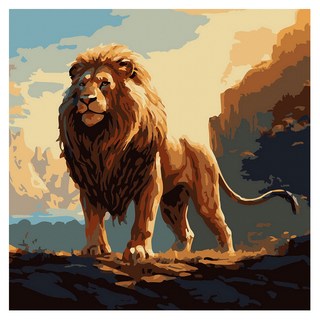 ArtLife 藝術生活 DIY 數字油畫 含框 AQ016 20 x 20cm, 1組, 萬獸之王