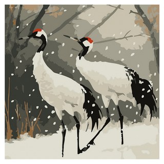 ArtLife 藝術生活 DIY 數字油畫 含框 AQ022 20 x 20cm, 鶴舞祥雲, 1組