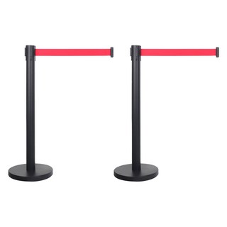 웍스기어 보급형 벨트차단봉 바디 블랙 + 벨트 레드 3m 세트, 2세트