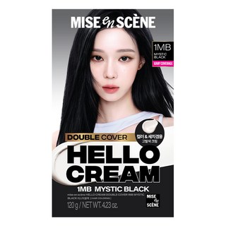 mise en scene 魅尚萱 Hello Cream 雙重護色白髮專用染髮劑, 黑色, 1個