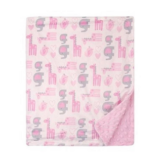 HUDSON BABY Pureal 純真兔安撫舒眠荳荳柔毯 森林好朋友 102 x 76cm, 粉色