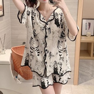 cofv 女款附胸墊Double Short睡衣上下套裝