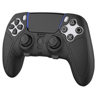 HOHOO 貼合握把 PS5 DualSense Edge Elite 控制器 矽膠握把保護殼, 黑色, 單一商品, 1個