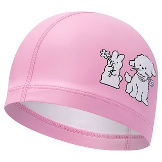 랠리 스포츠 아동용 우레탄 코팅 수모 디자인 수영모자 PRKC923, Pink, 1개
