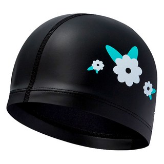 Rally 聚氨酯塗層設計款泳帽 PRUC915, 黑色, 1個