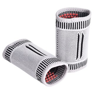 LEADER X 防護升級自發熱遠紅外線石墨烯彈力護腕，保暖蓄熱，透氣排汗，保護手腕關節 1雙, 均碼, 黑灰色