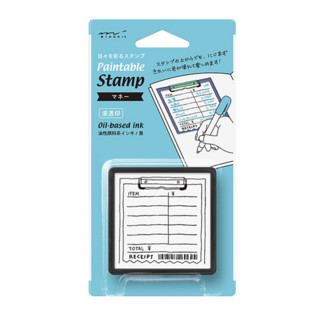 日本MIDORI手繪浸透印章 記帳 黑色 方便攜帶 手帳裝飾, 1個