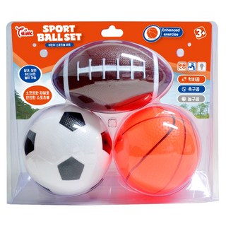 THINK Toys 兒童運動球 橄欖球 足球 籃球套裝, 1套, 混合顏色