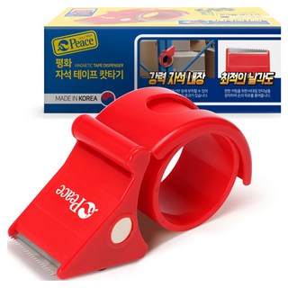 피스코리아 자석 테이프 커터기, 레드, 1개