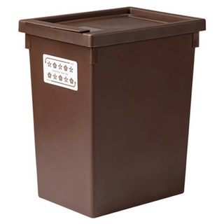 UDA 有達 簡約垃圾桶，掀蓋設計，防臭防塵，40L/27L, 咖啡色