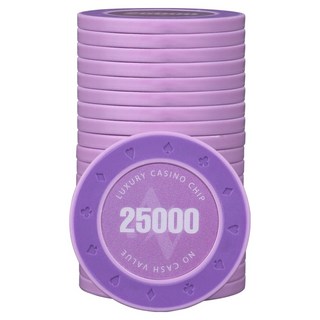 AAHM 16G 邊緣撲克籌碼 25000, 紫色, 25個